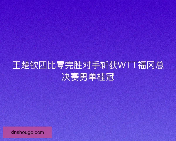 王楚钦四比零完胜对手斩获WTT福冈总决赛男单桂冠