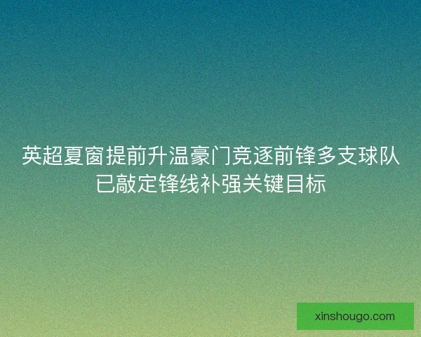 英超夏窗提前升温豪门竞逐前锋多支球队已敲定锋线补强关键目标