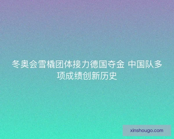 冬奥会雪橇团体接力德国夺金 中国队多项成绩创新历史