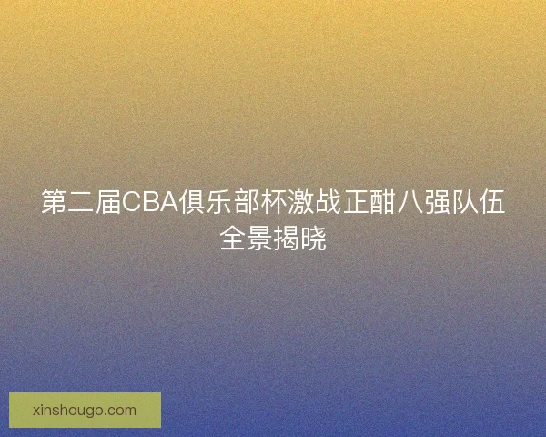 第二届CBA俱乐部杯激战正酣八强队伍全景揭晓